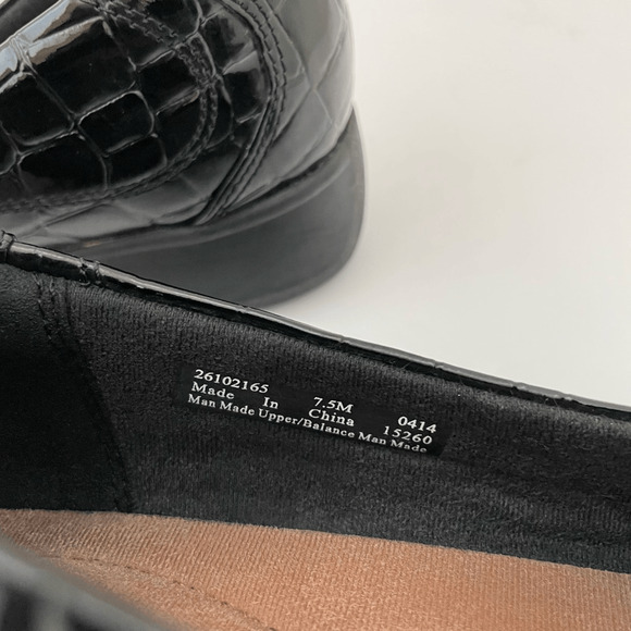 Clarks Gael Angora Black Croc Patent Leather Loafers Women’s 7.5 - Picture 8 of 10